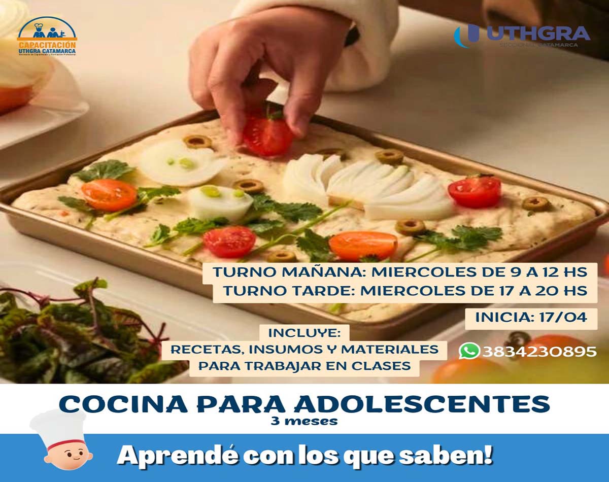 Curso COCINA PARA ADOSLESCENTES – 3 meses